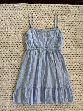 Festival Light Blue Spaghetti-Strap Summer Dress